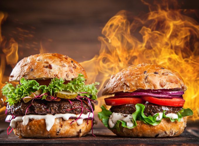 Wallpaper burger, steak, fire, 5k, Food 788221141